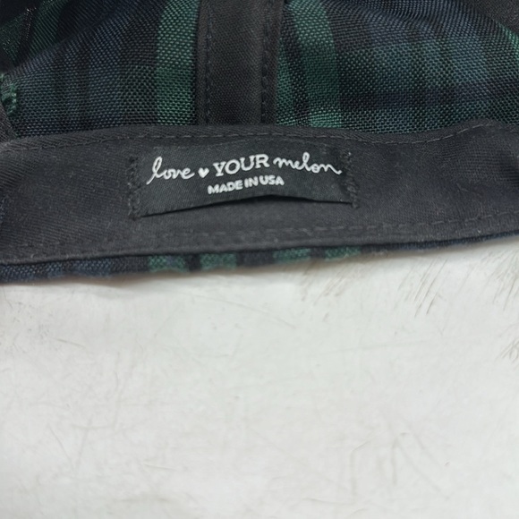 Love Your Melon Blackwatch Plaid Blue Green Black Baseball Cap Hat Adjustable - Picture 5 of 5